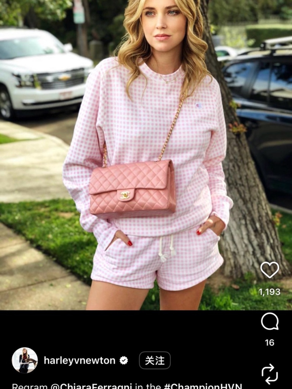Champion Pink and White Reverse Weave Crewneck Sweatshirt